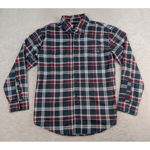 Huk Shirt Mens S Blue / Red "Marlin" All Over Print Performance Fishing Outdoors